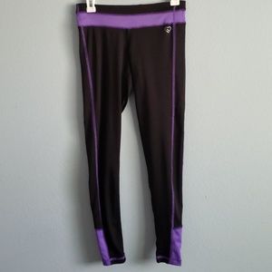 Live Love Dream - black and purple active pants